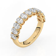 Demi-alliance 11 diamants ovales 1.65 carat or jaune Emanuela